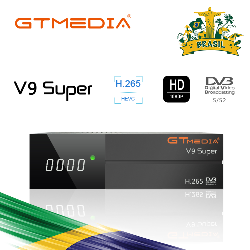 1080P Full HD GT media V9 Super Network Sharing Satellite TV Receiver H.265 WIFI Same DVB-S2 GTmedia V8 NOVA Receptor