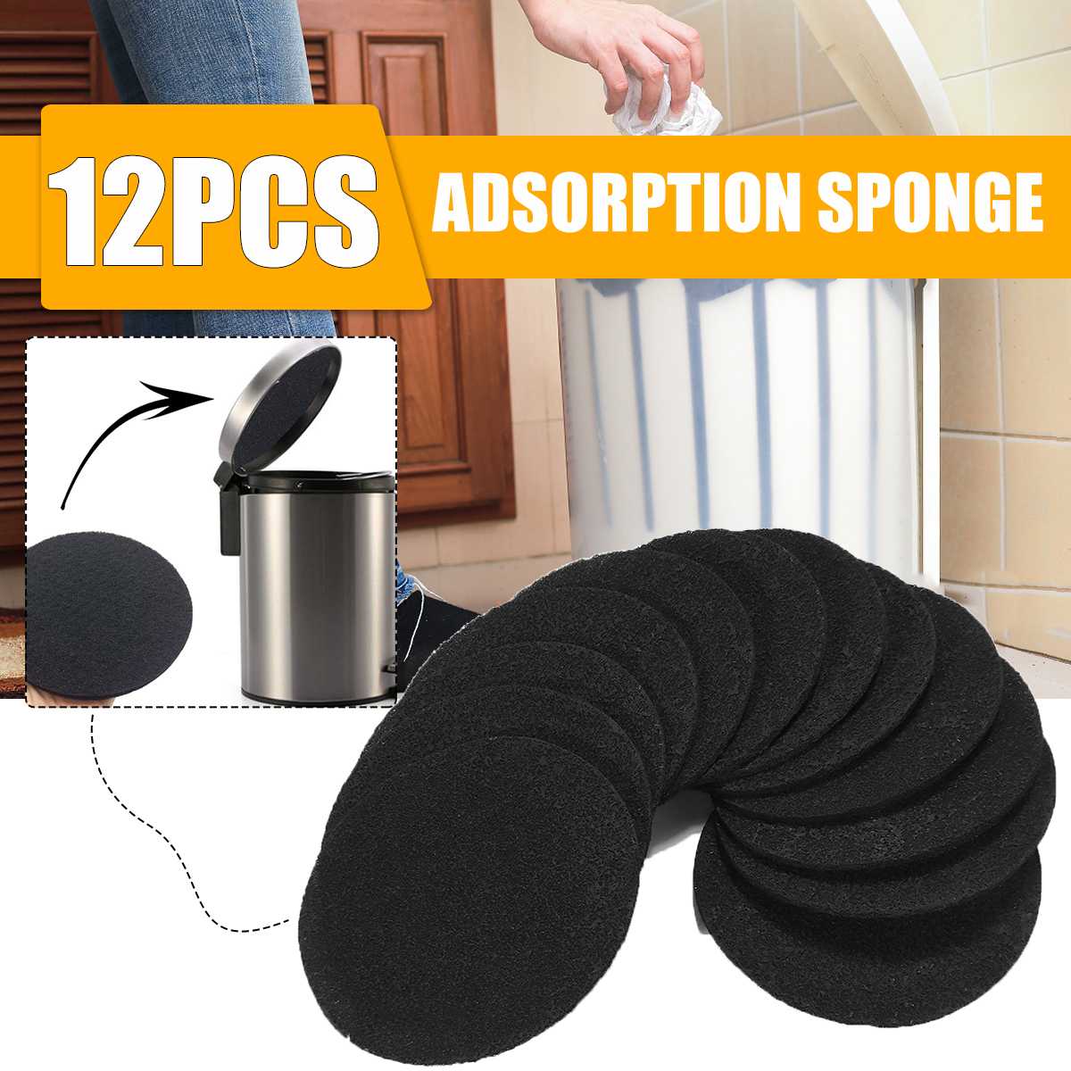 12PCS/Pack 6.75 Inch Charcoal Filter for Kitchen Compost Bin Round Bin Filters Replacement Compost Pail Bucket Refill