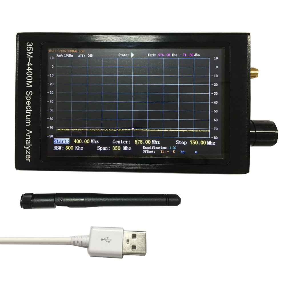 Professional LCD Screen Spectrum Analyzer 4.3 Inch 35M-4400M Handheld Simple Spectrum Analyzer Measurement of Interphone Signal