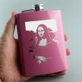 Rose Pink 8oz Hip Flask Women Portable Stainless Steel Flagon Pocket Flask For Whiskey With Gift Box