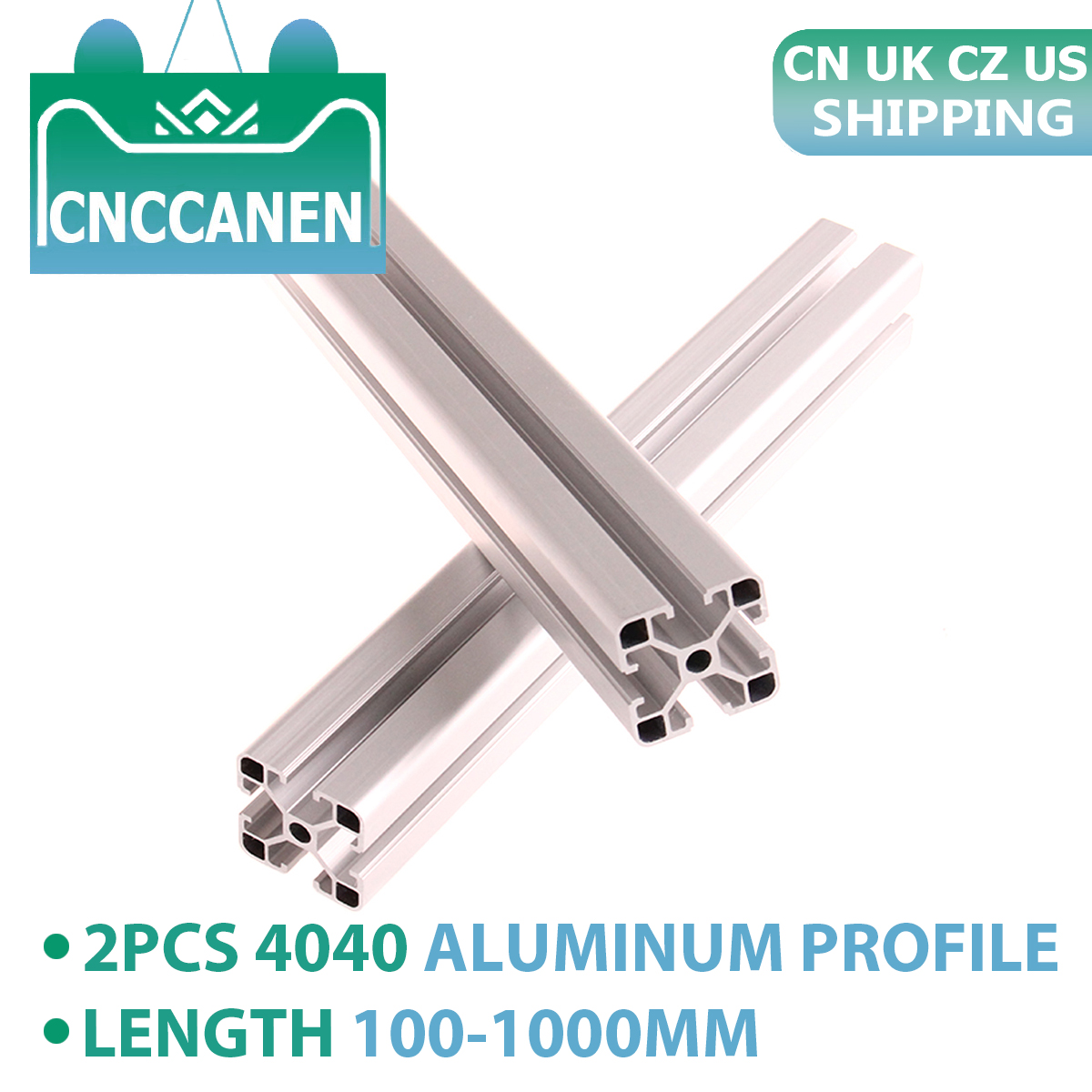 2PCS 4040 Aluminum Profile Extrusion 100mm - 1000mm European Standard Linear Rail Aluminum Profile 4040 Extrusion CNC 3D Printer