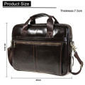 NEW Men Briefcase Men Business Briefcase Vintage Genuine Leather Laptop Messenger Bag Cowhide Big Capacity Tote Office Handbag