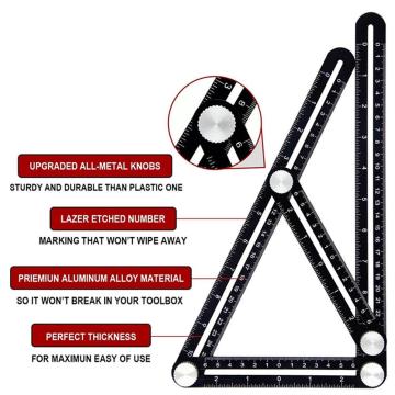 Angle Measuring Ruler DIY Wood Tile Flooring Tool Multi Angle Measuring Ruler Folding Positioning Ruler Universal Puncher