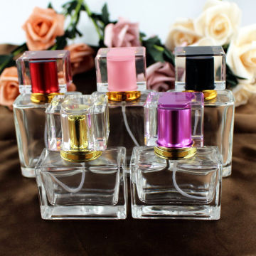 1PC High Quality 30ml/50ml Square Glass Perfume Bottle Clear Spray Bottle Empty Fragrance Packaging Bottle Refillable