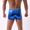 Men Hot Shorts Shiny Metallic Low Rise Boxer Shorts Stage Performance Clubwear Costumes Gymnastic Swimsuit Homme Pants Underwear