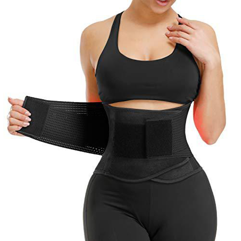 SHUJIN Neoprene Sauna Shaper Waist Trainer Corset Sweat Slimming Belt for Women Weight Loss Compression Trimmer Workout Fitness