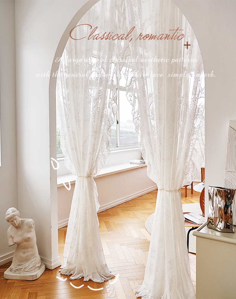 Classical Home Textile Rococo Embroidery Curtain Sheer