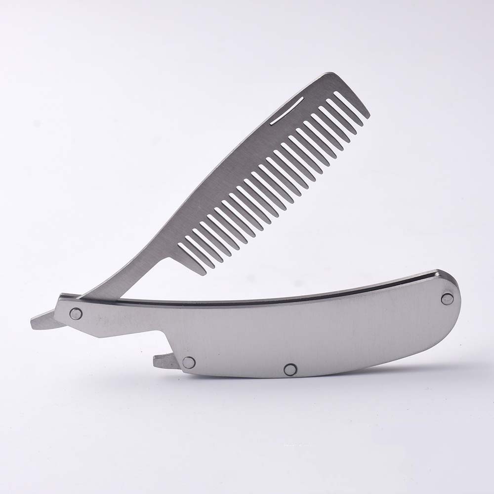 Hair Comb New Men's dedicated Stainless steel folding comb set Mini pocket comb beard care tool Convenient and use hair brush