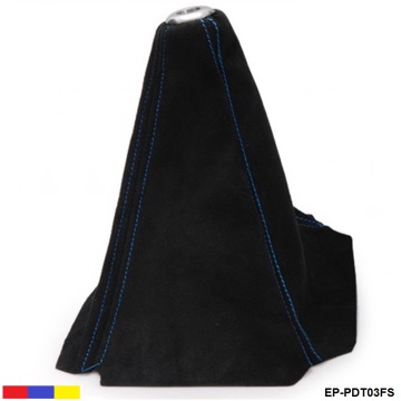 Gear Shift Collars Black Suede Shift Boot Cover For Manual/Auto Shifter Stitch Red/ Blue/Yellow EP-PDT03FS-ALBZ