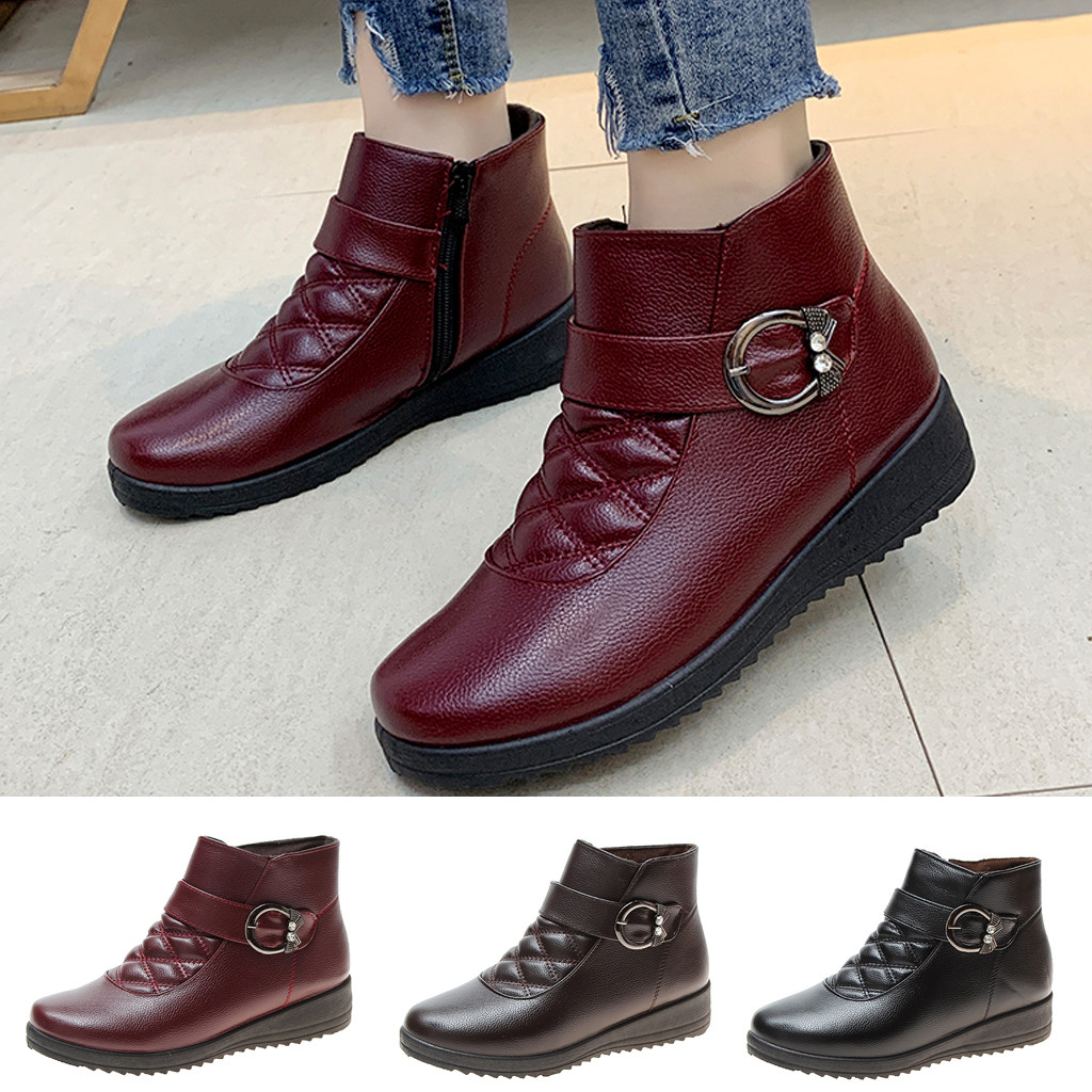 Women Ladies Fashion Wedge boots Cotton Thickening Warm Snowshoe Short Boots 2020 fashion solid soft female boots