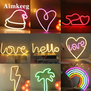 2020 Creative LED Neon Sign Light Animal Shape Waterproof Lamp for Room Wall Decor Wedding Decoration Christmas Day Night Lights