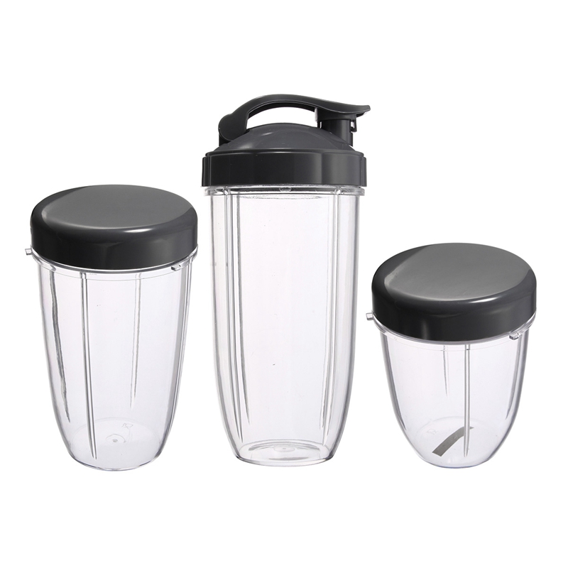 3Pcs Replacement Cups 32 Oz Colossal +24 Oz Tall +18oz Small Cup+3 Lids For Nutribullet Fruit Juicer Parts Kitchen Appliance B