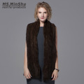 Ms.MinShu Natural Mink Fur Scarf Hand Knitted Long Mink Fur Scarf Woman Winter Scarf Wrap Genuine Mink Fur Shawl Female