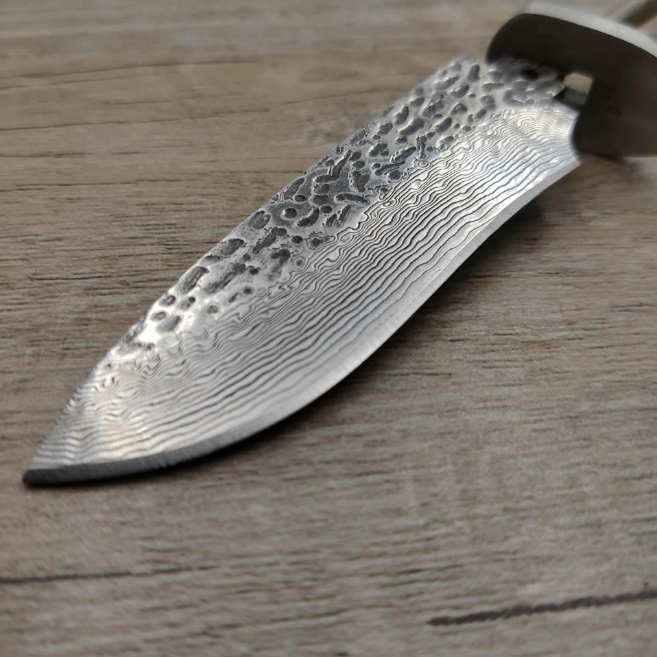 DIY VG10 Damascus steel forging pattern steel straight knife fixed blade billet diy semi - finished knife blanks steel