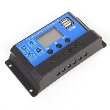 24V 12V Auto Solar Panel Battery Charge Controller 10A PWM LCD Display Solar Collector Regulator with Dual USB Output
