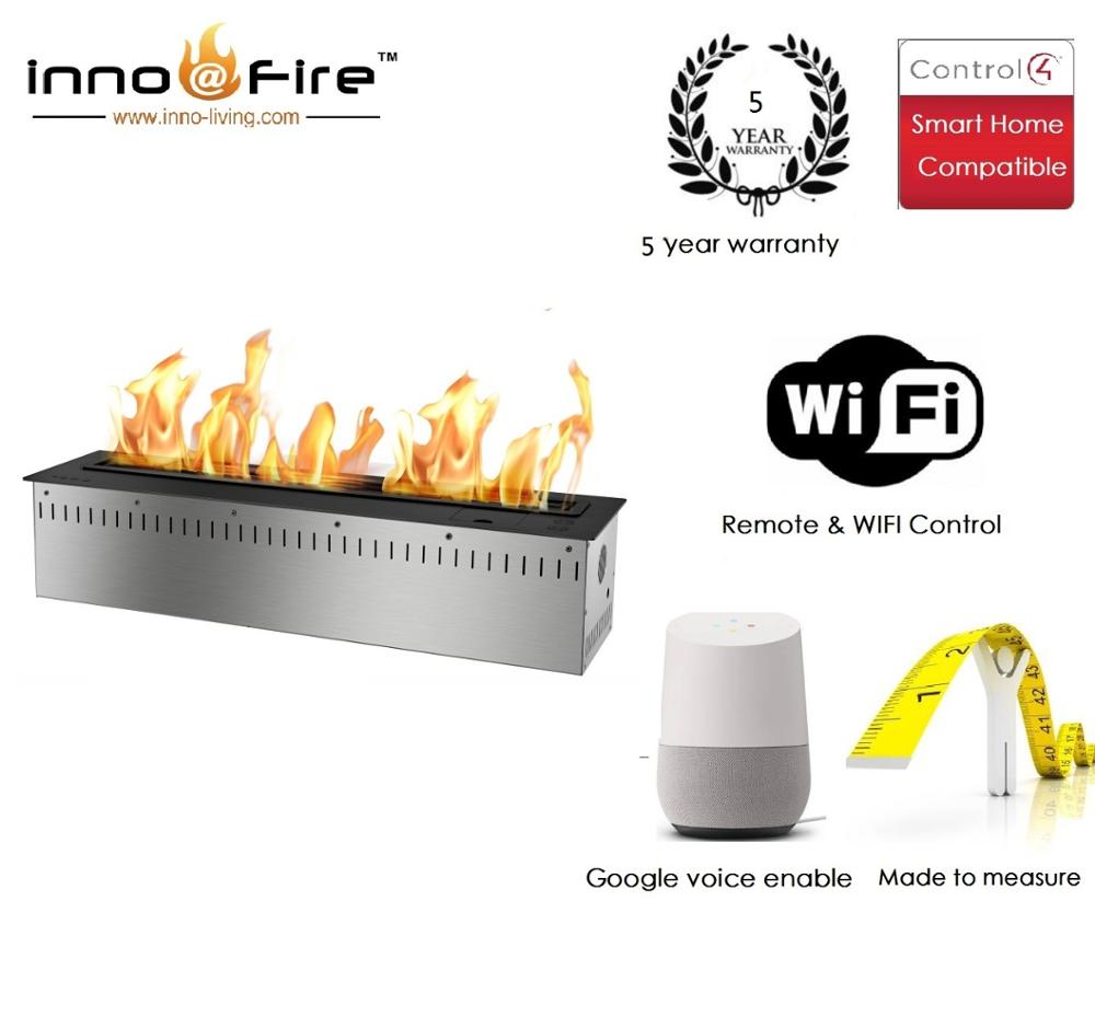 Inno-Fire 48 inch Long silver or black remote control smart ethanol chimenea electrica
