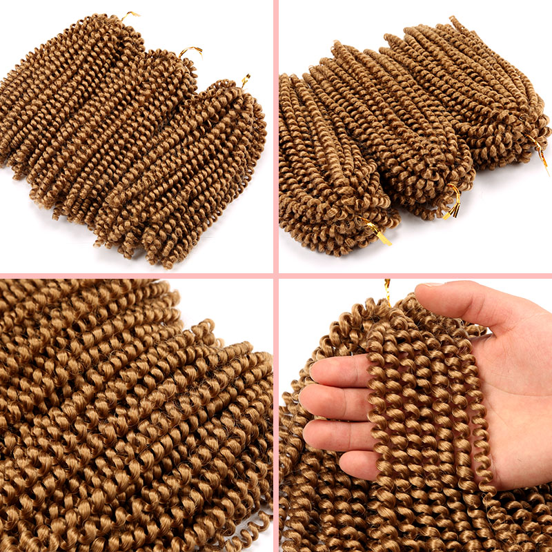 SAMBRAID Flully Spring Twist Hair Crochet Braids 8 Inch Nubian Twist Crochet Hair Synthetic Braiding Hair Extensions