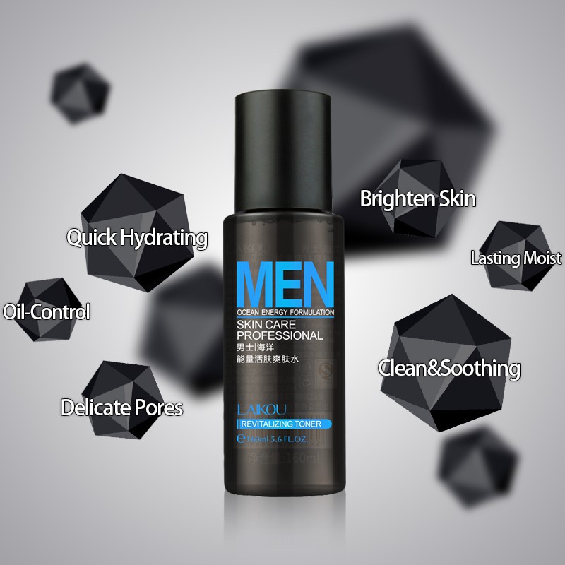 3PCS/SET Men Face Moisturizer/Toner/Cleanser Facial Scrubs Acne Shrink Prone Skin Oil Control Skin Care Cream for Male