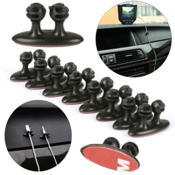 16PCS/LOT Car Wire Cord Clip Cable Holder Tie Fixer Organizer Drop Self-Adhesive Clamp Cable Clips