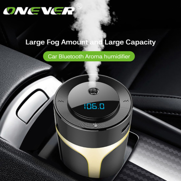 Onever 5V 2.1A Car Multifunction Air Purifier With QC3.0 Charger FM Transmitter Bluetooth Music play Car Kit AUX for Home Office