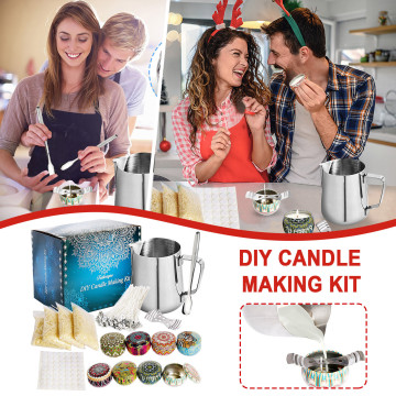 4# DIY Candle Making Kit Including Wax Jar Beeswax Candle Box Spoon Etc DIY Candle Maker Gadget Accessories Complete Candle