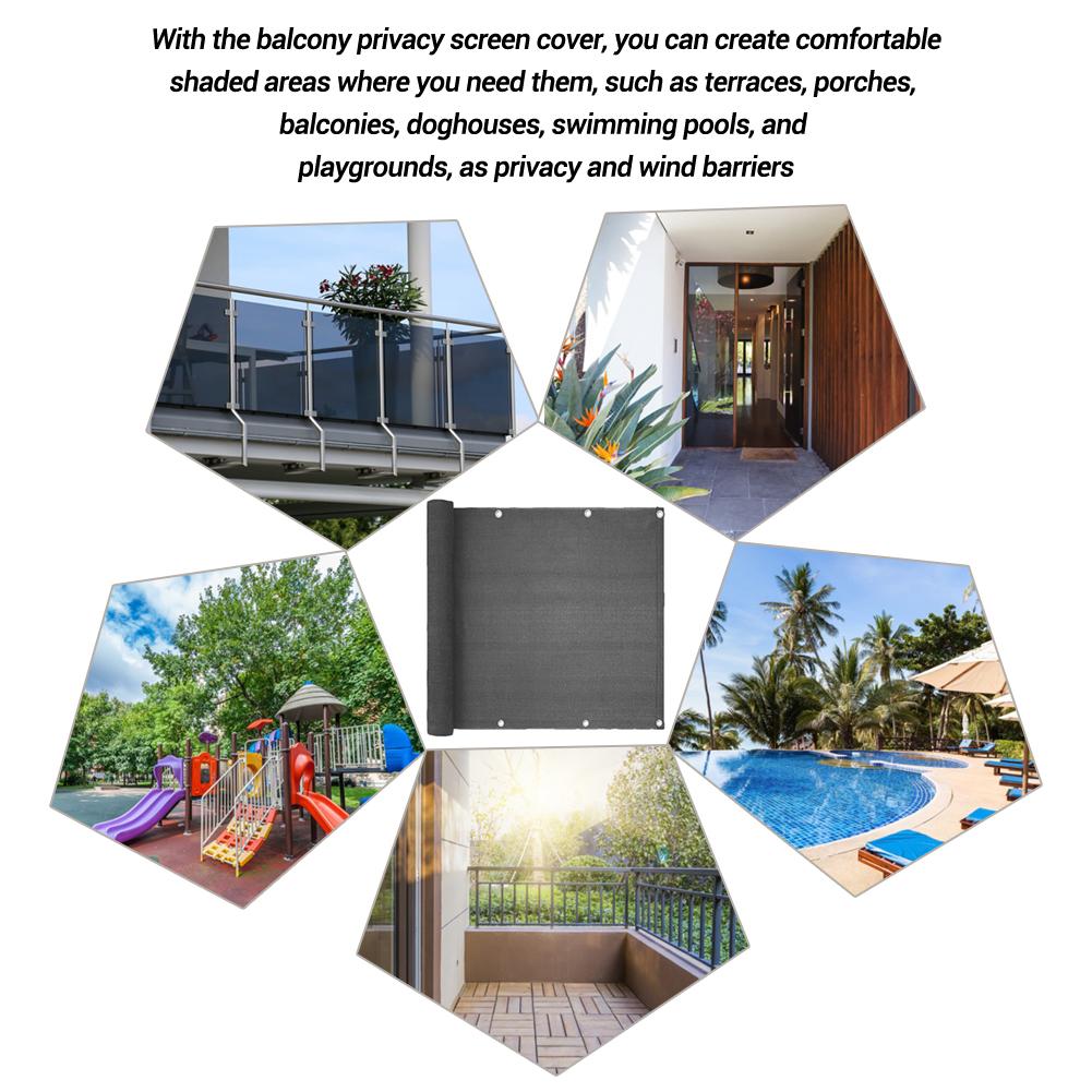 Balcony Garden Fence Cover Shelter Privacy Screen Sewing Buckle Outdoor Awning Wind Sunshade Net for Balconys Swimming Pool