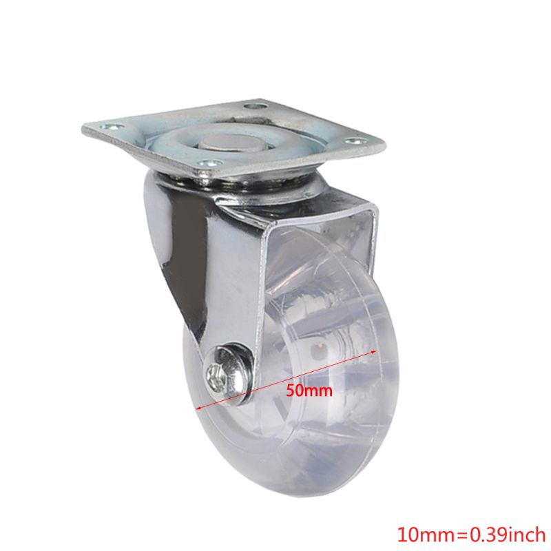 Transparent PU Caster Mute Universal Heavy Duty Furniture Wheel For Children's Car Office Chair Swivel Casters