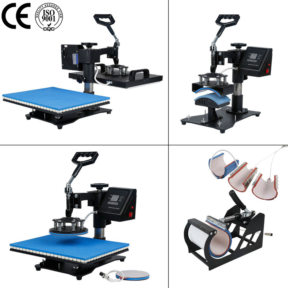 Double Display 30*38CM 8 in 1 Combo Heat press Machine 2D Heat Transfer Machine Sublimation Printer For Cap/Mug/Tshirts