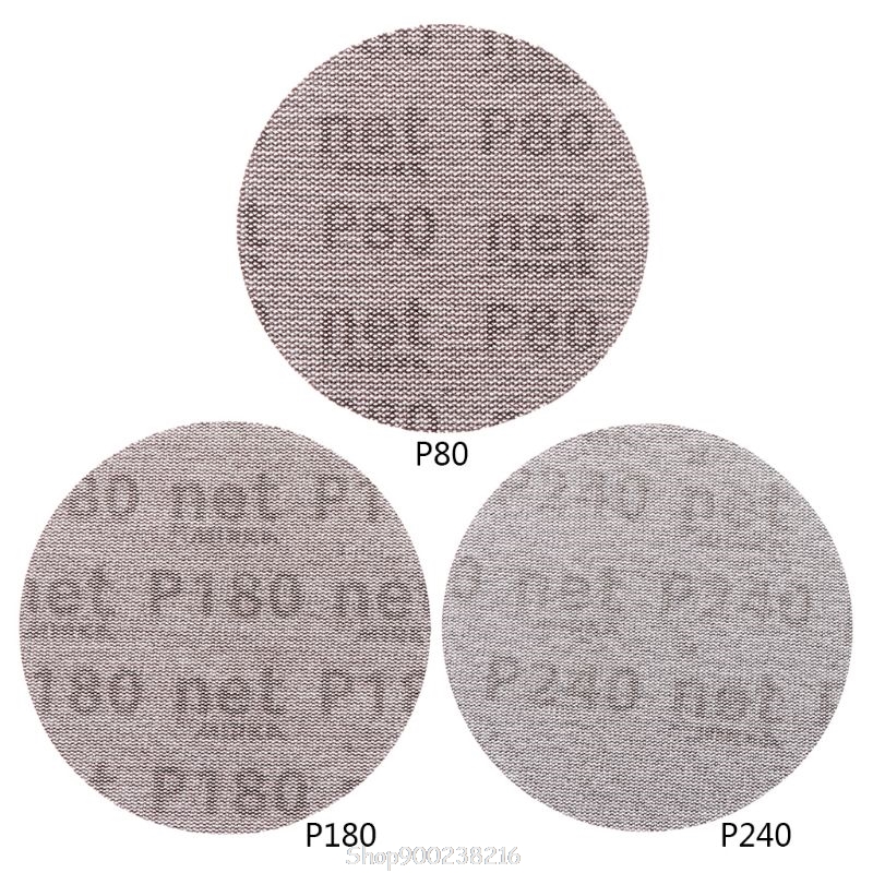 10Pcs Mesh Abrasive Dust Free Sanding Discs 5 Inch 125mm Anti-blocking Dry Grinding Sandpaper 80 to 240 Grit S19 20 Dropship