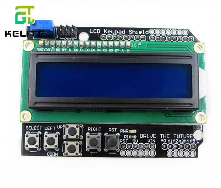 1pcs LCD Keypad Shield LCD1602 LCD 1602 Module Display For Ardu ATMEGA328 ATMEGA2560 raspberry pi UNO blue screen