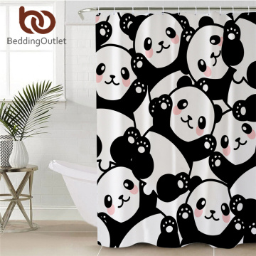 BeddingOutlet Panda Bathroom Curtain Cartoon Animal Shower Curtain Unicorn Waterproof Bath Curtain With Hooks 180x200cm