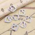 30pcs Charms Lovely Heart 8x6mm Tibetan Silver Color Pendants Antique Jewelry Making DIY Handmade Craft Pendant