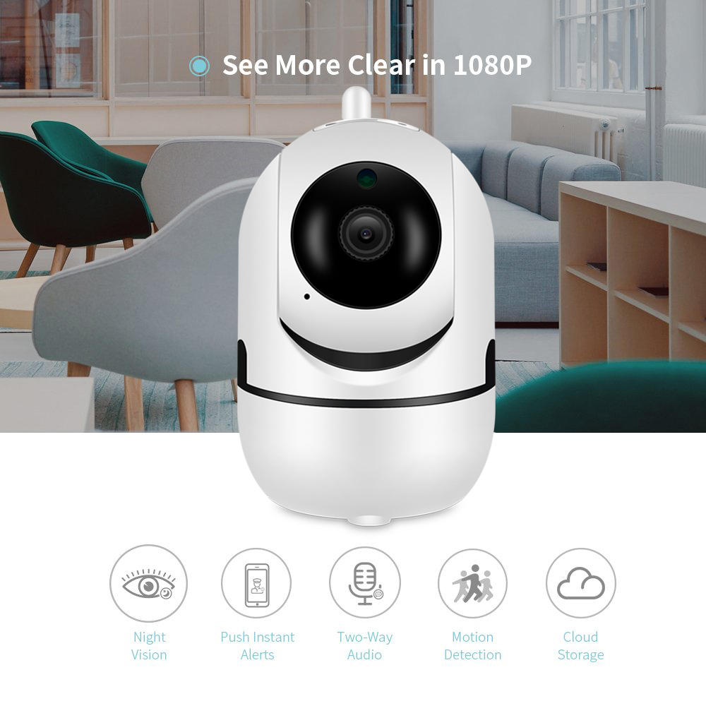 BESDER 1080P Auto Tracking PTZ AI IP Camera WiFi Cloud Storage CCTV Home Surveillance IP Camera WiFi Two Way Audio Motion Alarm