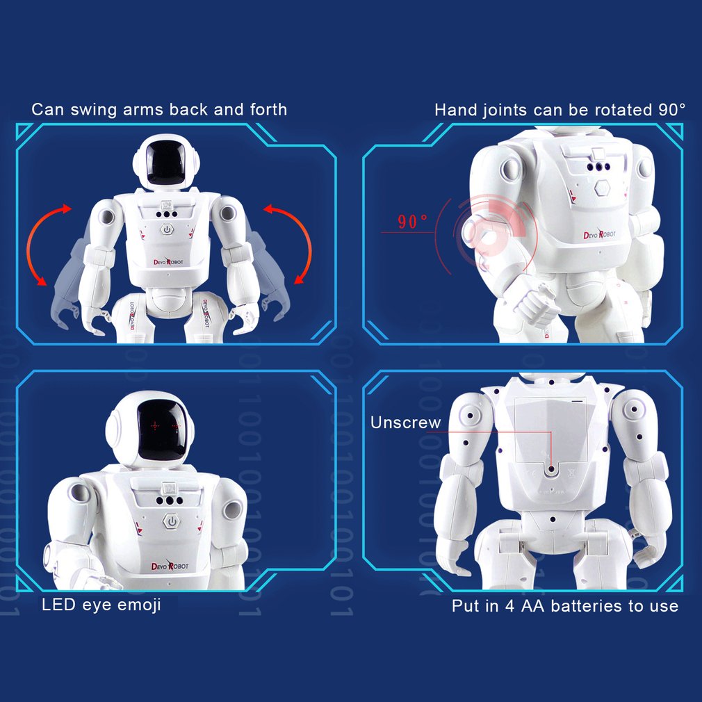 40cm RC Robot RC Gesture Sensor Smart Robotic Remote Control Hand Action Figure Dancing LED Kids Gift