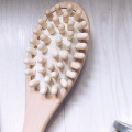 35cm 2-in-1 Sided Natural Bristles Brush Scrubber Long Handle Wooden SPA Shower Brush Bath Body Massage Brushes Back Easy Clean