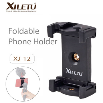 XILETU XJ-12 Mobile Tripod Mount Clipperwith Cold Shoe Mount for Boya Rode VideoMicro Microphone 1/4'' Tripod Clamp for iPhone X