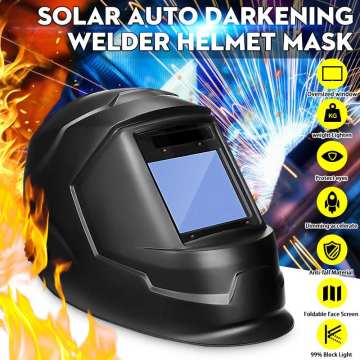 Solar Power Auto Darkening Adjustable Shade Range DIN 9-13/Rest DIN 4 Welding Helmet Large View Area Arc Tig Mig Welders Mask