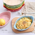 Ceramic Creative Baked Rice Plate Baking Pan Cheese Grilling Bowl Baking Pan Japanese Baking Oven Microwave Household