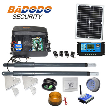 Automatic Gate Opener Kit Heavy Duty Solar Dual Gate Operator for Dual Swing Gates Up to 16 Feet or 440 Pounds GSM optional