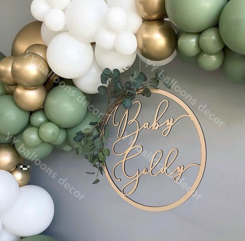 132pcsBaby ShoweR Balloon Garland Arch Kit 12Ft RETRO Green White Gold Latex Air Balloons Pack for Birthday Party Decor Supplie