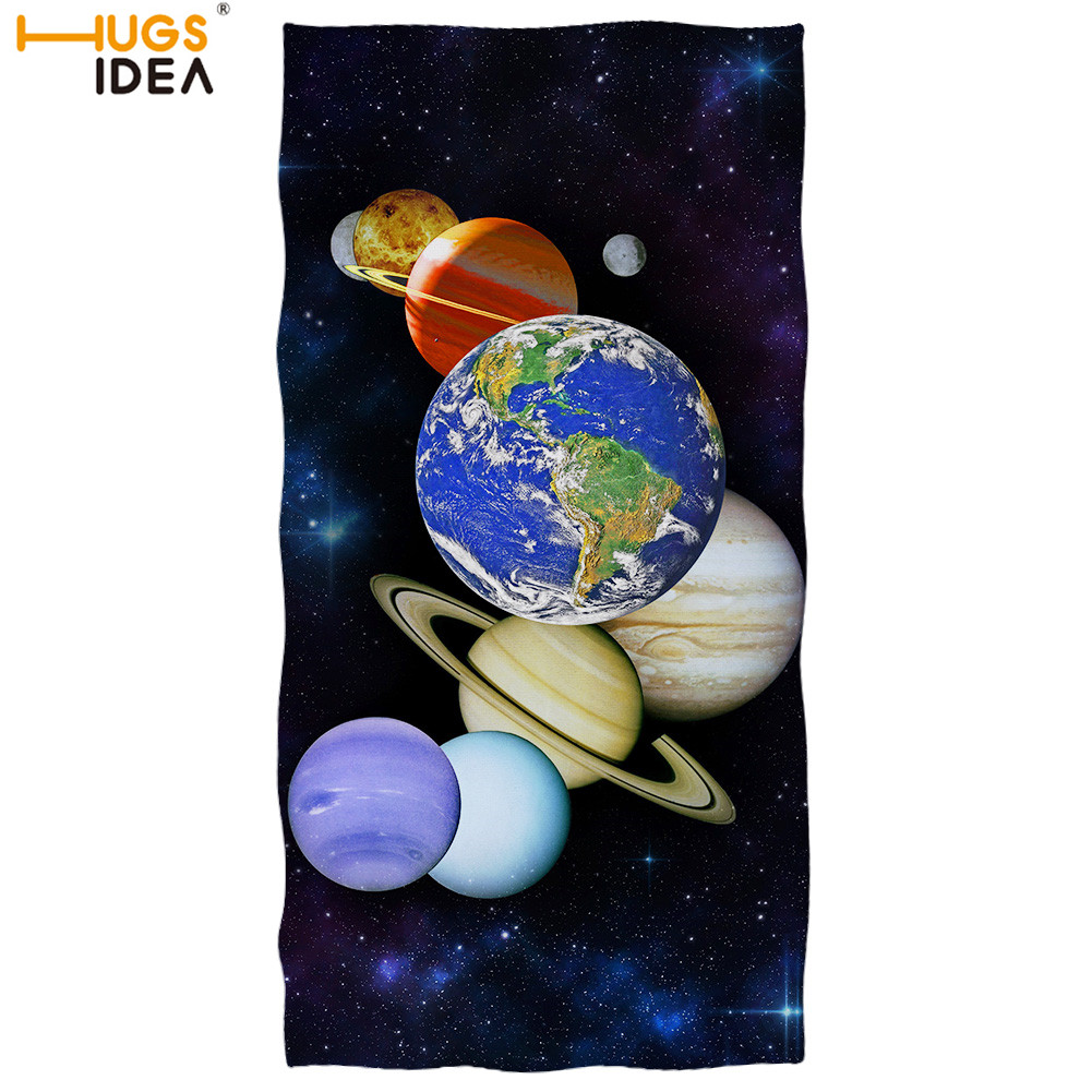 Space/Galaxy Body Cover Towel Solar System Planent Spa/Gym/Sport Towels Starry Night Universe Travel Multipurpose Towel/Blanket