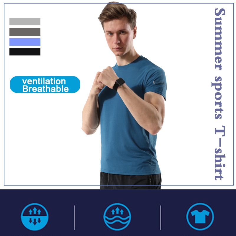 Men Outdoor Sports Running Fitness Morning Run Tennis Breathable Badminton Male T-shirt Walking Jogging Tops Sport Shirts Tees