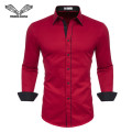 VISADA JUANA 2019 Men's Shirts Slim Fit Men's Casual Shirts Long Sleeve Solid Dress Shirts Men Clothes Y60