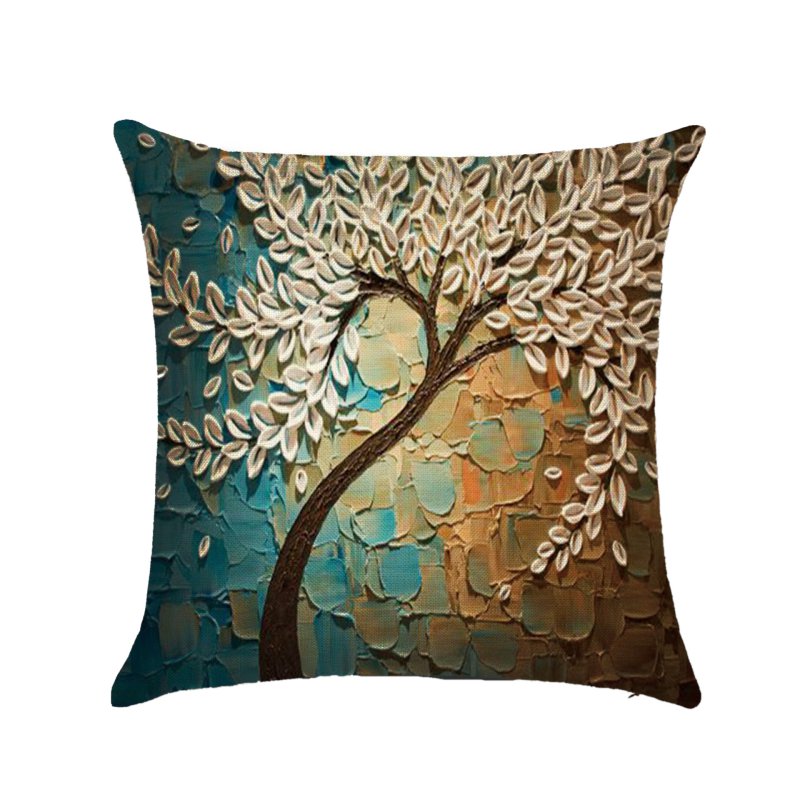 45*45cm Sofa Waist Flower Cotton Linen Decor Pillow Cushion Case.Pillow Shell Square Living Room Home Decor