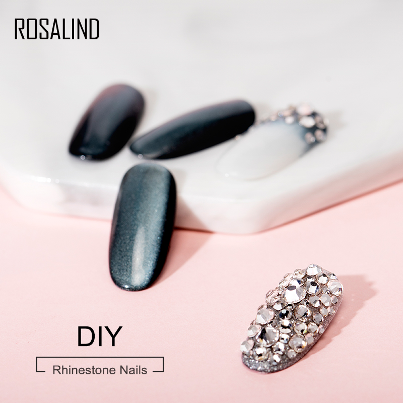 ROSALIND 2 in 1 Top Coat Rhinesotne Nail Gel Strong Adhesive Glue For Nail Rhinestones Decorations Semi Permanent Gel Polish UV