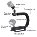 PULUZ U-Shaped Handheld Camera Holder Video Handle DV Bracket C-Shaped Steadicam Stabilizer Kit for All SLR Home DV Cameras