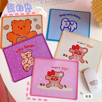 Girl Heart Cute Cartoon Bear Mouse Pad Student Notebook Pad Keyboard Protection Pad Office Desktop Non-slip Mouse Pad