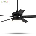 SOLFART ceiling fans lamp modern fan light mute natural wind ce ul led lamps wood or iron black white Metal suspender SLF9008