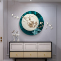 Luxury Resin Round Shape 3D Wall Sticker Crafts Home Livingroom Sofa Background Wall Hanging Birds Hotel Wall Murals Decoration