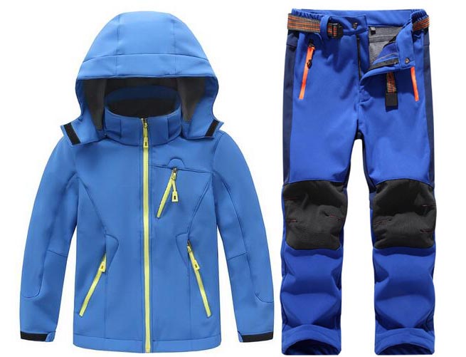 MAZEROUT Winter Boys Girls Waterproof Outdoor Softshell Jackets Kids Fleece Sportwear Camping Windproof Skiing Hiking Pant J31